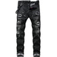 Slim Fit-jeans för män med slitningar och repningar