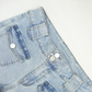 Avslappnade lågburna jeans med flärp för kvinnor