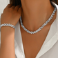 💎 50% RABATT NU! ✨ Justerbart Strass Blad Länk Halsband & Armband Set – Elegant Design, Gnistrande Kristaller & Perfekt För Present 🍃