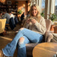 Ripped Flare Jeans för damer  med slitna kanter