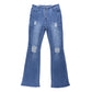 Ripped Flare Jeans för damer  med slitna kanter