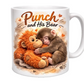 Söt keramisk mugg med apa “Punch and His Bear”