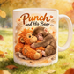 Söt keramisk mugg med apa “Punch and His Bear”