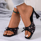 Kvinnors mode Square-Toe Open-Toe högklackade sandaler