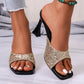 Kvinnors mode Square-Toe Open-Toe högklackade sandaler