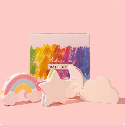 Roligt formad, färgglad badbomb