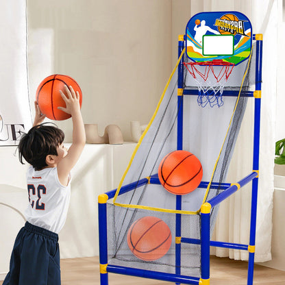 ⏰59 % RABATT JUST NU!⛹️Snabb leverans 🚚💨Inomhusbasket-arkadspel för barn med 4 bollar🏀