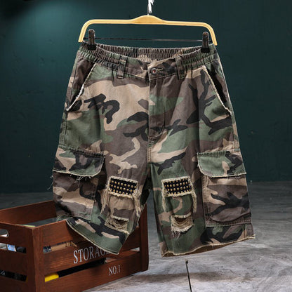⚡ Herr Nitar Kamouflage Cargo Shorts – Distad, Multi-Ficka & Elastisk Midja – Tuff Streetwear Cargo Shorts 🛹