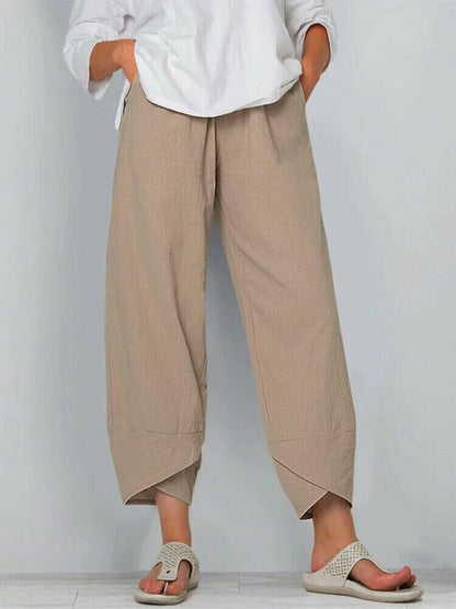 👖 60% RABATT ✨ | Asymmetriska vintagebyxor – elastisk midja, praktiska fickor & rak ben 👖✨