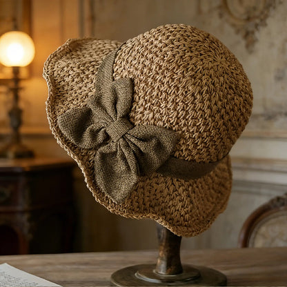 🔥 REA 50 % RABATT 🔥 Eleganta solhatt av flätat halm med rosett