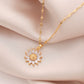 🌻 50 % RABATT UNDER BEGRÄNSAD TID! ✨ Halsband med solros-hänge för kvinnor – kubisk zirkonia, guldfärgat, lätt 💛