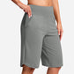 Yogashorts för damer med hög midja och fickor