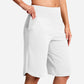 Yogashorts för damer med hög midja och fickor