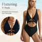 Monokini med snörning framtill och utskärningar