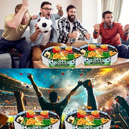 Snacksbricka med fotbollsstadionmotiv, 3-delars set