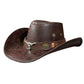 Vintage bredbrättad cowboyhatt med rem