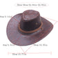 Vintage bredbrättad cowboyhatt med rem