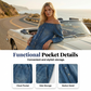 👖 50% RABATT! 🌬️ Off-Shoulder Denim-Jumpsuit mit weitem Bein – Lässiger Look, luftiger Schnitt & perfekt für Sommer und Urlaub – ein Hingucker für Strand & Stadt ✨