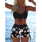 📢📢Sista dagen – 50 % rabatt!! ⏰Bikiniset för damer – snör-top & boyshorts, olika mönster🩱 För stranden & poolen