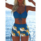 📢📢Sista dagen – 50 % rabatt!! ⏰Bikiniset för damer – snör-top & boyshorts, olika mönster🩱 För stranden & poolen