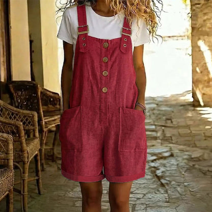 👖 50 % RABATT! ✨ Retro enfärgad overall – justerbara axelband, stora fickor & avslappnad passform – perfekt sommar-casual essential ☀️