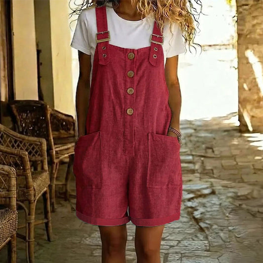 👖 50 % RABATT! ✨ Retro enfärgad overall – justerbara axelband, stora fickor & avslappnad passform – perfekt sommar-casual essential ☀️