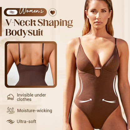 👙 【Limiterad 50 % rabatt】✨ Bodysuit med V-ringning och midjeformande effekt för damer – Smidig, stödjande & mångsidig – Perfekt för vardag, fest eller under en skjorta – len och bekväm 💫