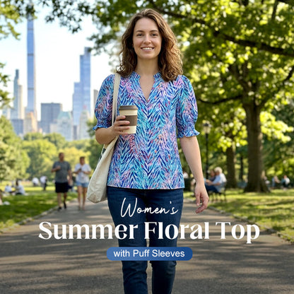 👚 50 % RABATT NU! 🌸 Avslappnad blommig skjorta – mjukt tyg, ledig passform & perfekt för vardag, jobb & fika ☕