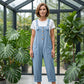 Enfärgad jumpsuit med raka ben och fickor