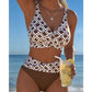 Tvådelad bikini med hög midja för kvinnor