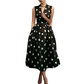 👗 50% RABATT NU! 🍒 Dam Prickig Ärmlös V-ringad Klänning – Luftig, Chic & Skrynkelfri ✨