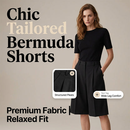 🩳 50 % RABATT UNDER BEGRÄNSAD TID! 💥 Bermudashorts för damer i lös passform – hög midja, veck framtill, andningsbara ✨