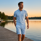 👕 2-delat fritidsset för herrar – kortärmad tröja och shorts, andningsbart, bekvämt och mångsidigt för vardagen, träning och resor ☀️🩳