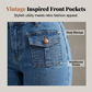 Jeans med hög midja och utsvängda ben för damer