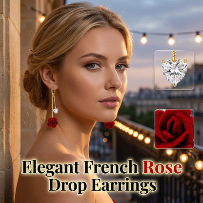 🥀 50% RABATT! 💕 Franska vintage ros-örhängen – Dinglande design med antik silverfinish – Perfekta för romantiska middagar, bröllop eller alla hjärtans dag – tidlös elegans med romantisk touch ✨🌹