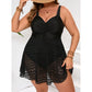 Formande enstycks mesh-baddräkt i plus size