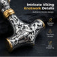 Halsband med hänge i form av vikingahammaren Thor, rostfritt stål, bysantinsk kedja