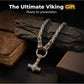 Halsband med hänge i form av vikingahammaren Thor, rostfritt stål, bysantinsk kedja