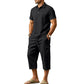 👔 50% RABATT NU! ☀️ Men Summer Linen Set – Loose Shirt & Cargo Shorts – Andningsbart & Stilrent – Perfekt för Sommaren 🌊
