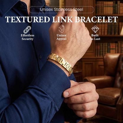 📢📢50 % RABATT !! ⏰Unisex-armband i rostfritt stål med strukturerade länkar