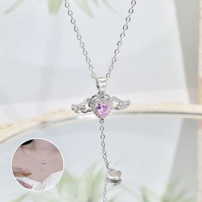 🎁✨50% RABATT NU! ✨💗Rosa änglavingar halsband