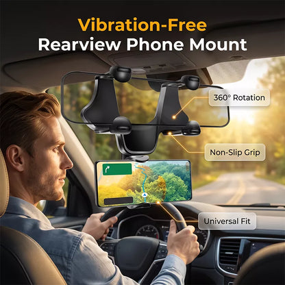 🚗📱 SMART MOBILHÅLLARE FÖR BILEN – 360° JUSTERBAR FÖR BACKSPEGELN, HÅLL MOBILEN STABIL FÖR GPS, MUSIK & SAMTAL! ✨
