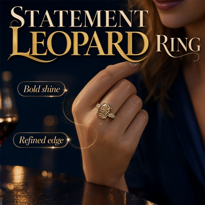 Oval ring i vintage-stil med leopardmönster