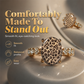 Oval ring i vintage-stil med leopardmönster