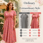 🌸 50 % RABATT NU! ✨ Blommig V-halsklänning med Twist i Midjan – Smickrande Passform & Elegant Komfort 👗