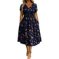 🌸 50 % RABATT NU! ✨ Blommig V-halsklänning med Twist i Midjan – Smickrande Passform & Elegant Komfort 👗