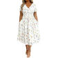 🌸 50 % RABATT NU! ✨ Blommig V-halsklänning med Twist i Midjan – Smickrande Passform & Elegant Komfort 👗