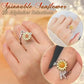 🌹 50% RABATT NU ! !🌹Justerbar Spinner Sunflower Alphabet Ring