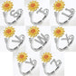 🌹 50% RABATT NU ! !🌹Justerbar Spinner Sunflower Alphabet Ring