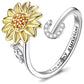 🌹 50% RABATT NU ! !🌹Justerbar Spinner Sunflower Alphabet Ring